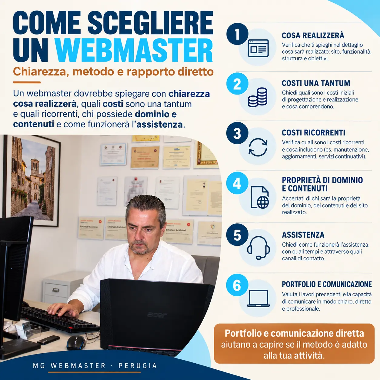 Emanuel Acatrinei di MG Webmaster e i criteri per scegliere un webmaster professionale a Perugia e in Umbria