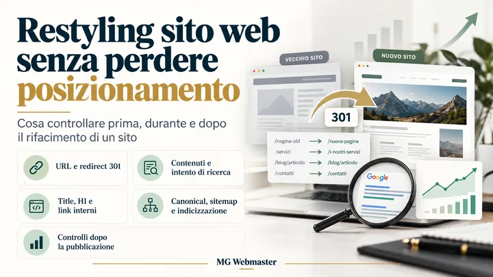 Infografica: restyling sito web senza perdere posizionamento