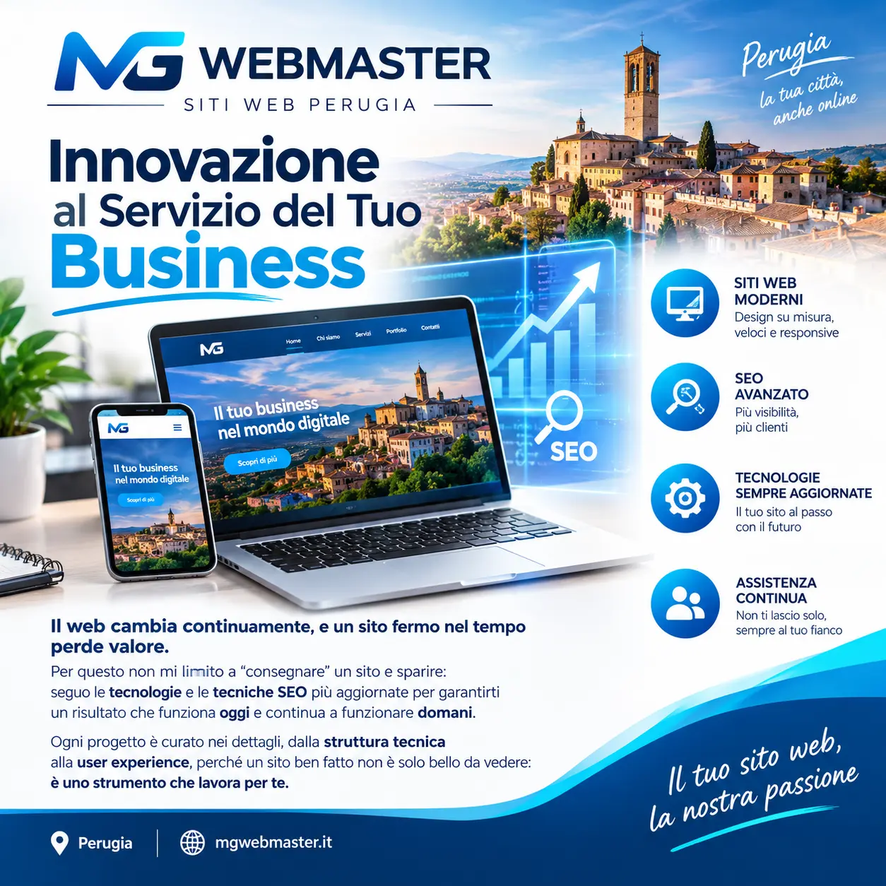 MG Webmaster, innovazione digitale e siti web professionali a Perugia