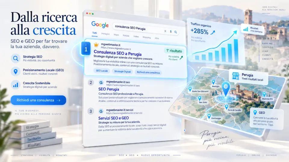 Consulenza SEO e GEO per aumentare la visibilità online a Perugia