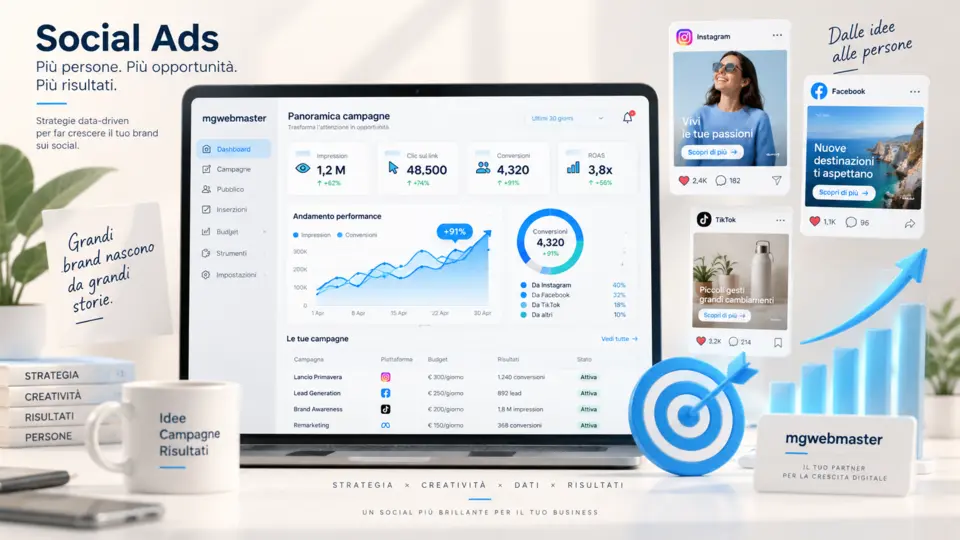Campagne Social Ads su Instagram, Facebook e TikTok