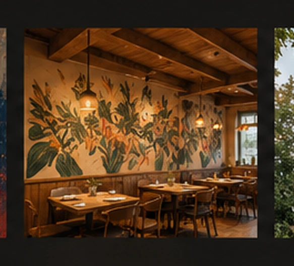 Pittura murale in un ristorante
